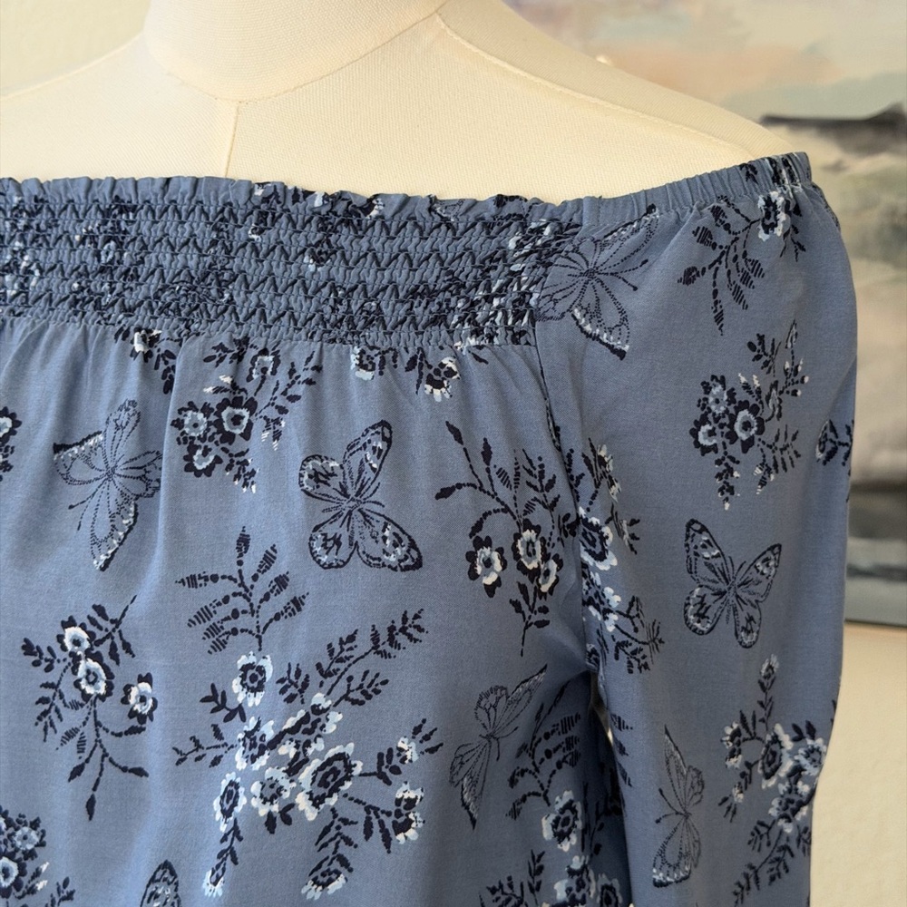 Epic Threads Girls Boho Blue Floral Long Sleeve Dress - Picture 9 of 14